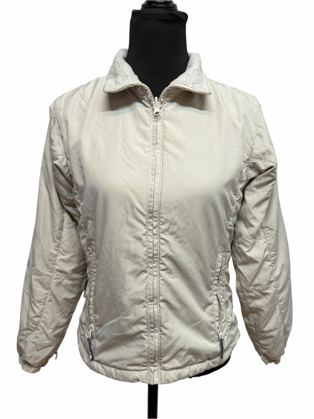 Columbia Women’s Small Ivory Fleece Lined Interchange Zip Jacket Coat Core - Picture 1 of 10